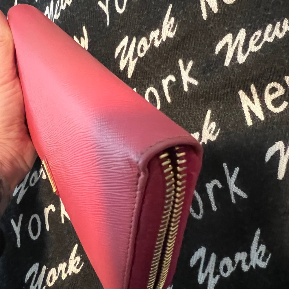 Pink Prada Saffiano leather full zip around wallet - Picture 9 of 11